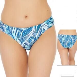 La Blanca hipster leaves blue bikini swim bottom, NEW, 10